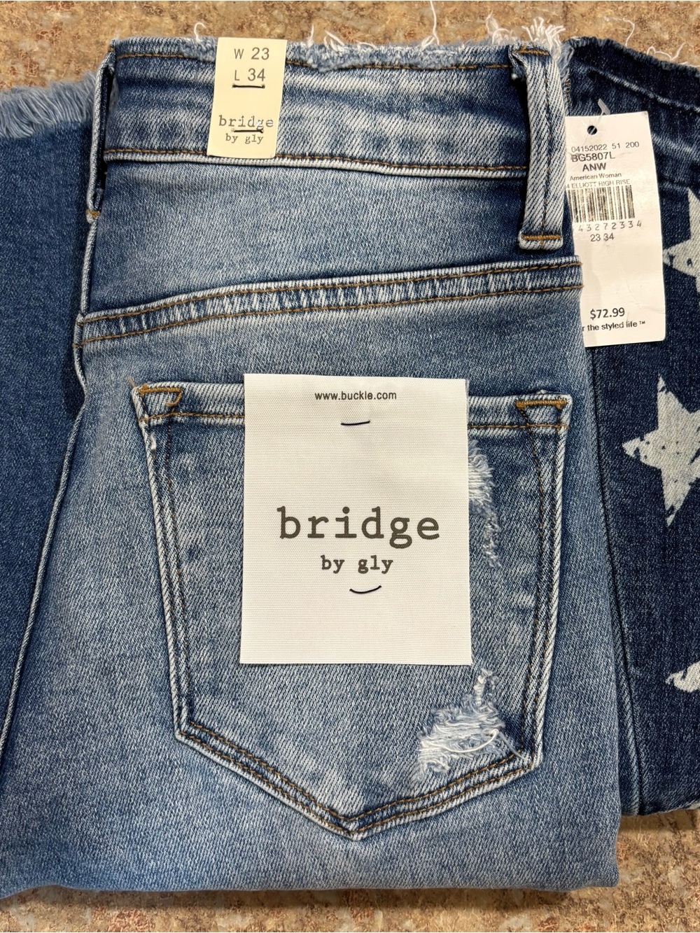 Bridge by GLY High-Rise Distressed Light Blue Jeans - Women's